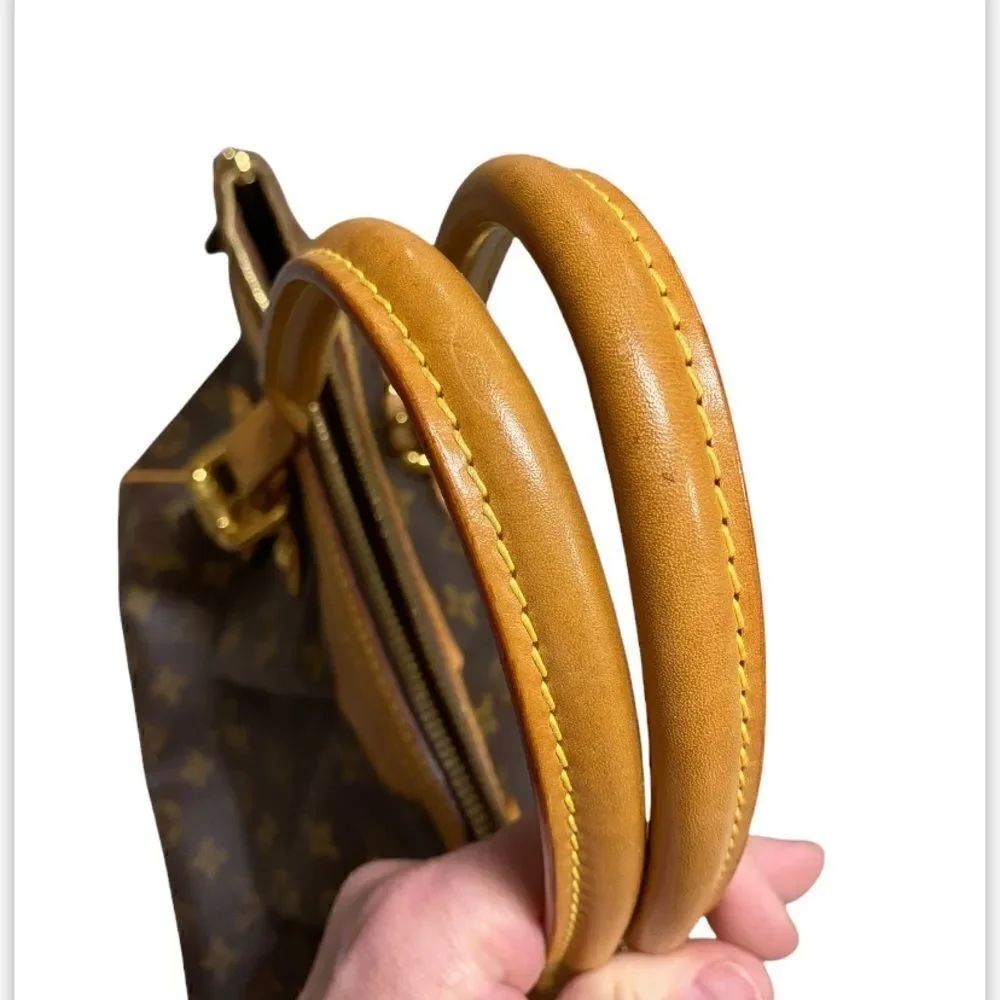 Louis Vuitton Tivoli GM Authentic Brown Leather & Monogram Canvas Shoulder Bag